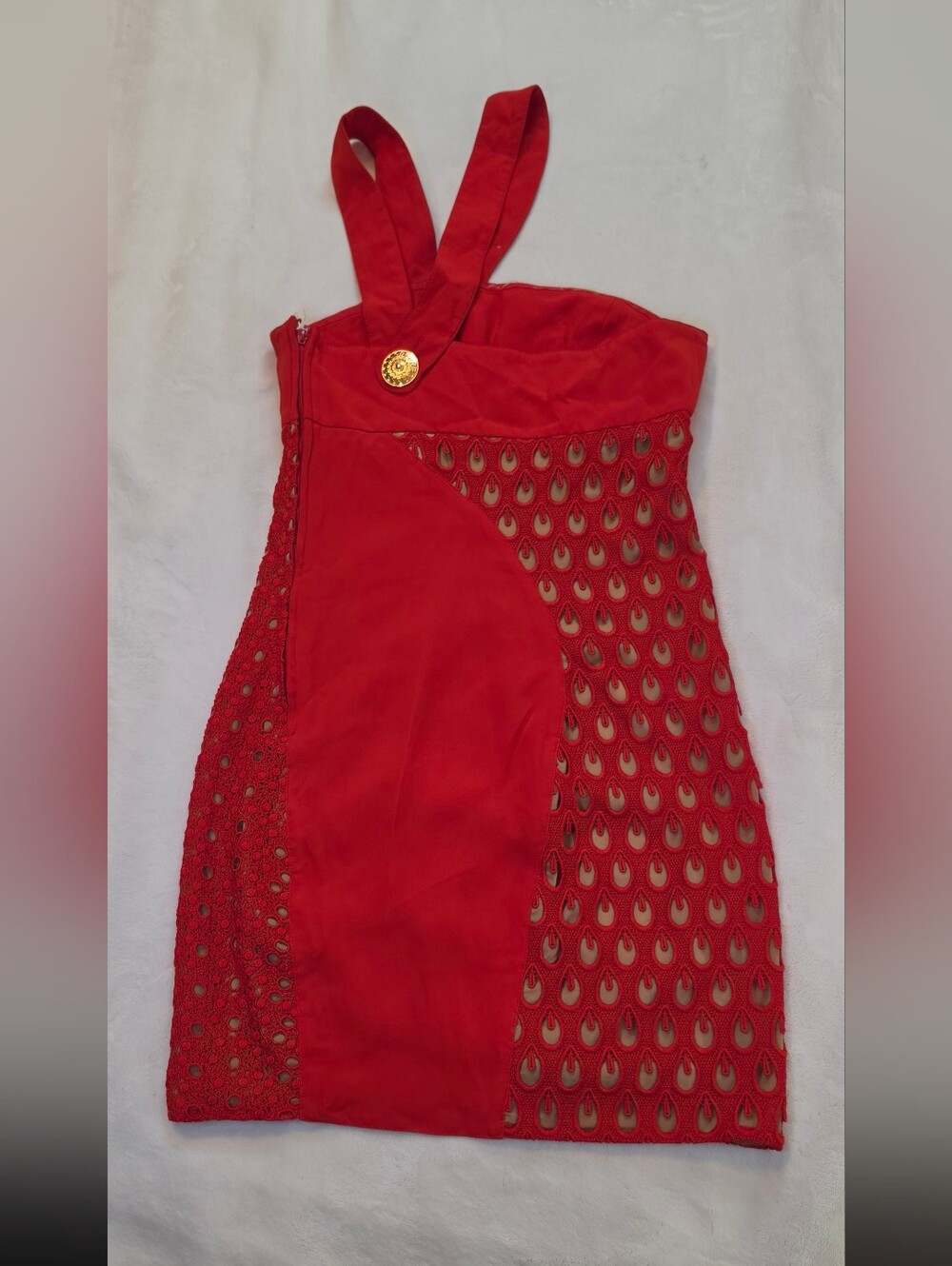 Versace For H&M Red eyelid Details Strappy Dress